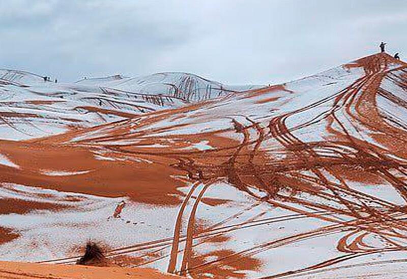 Снег накрыл пустыню Сахара