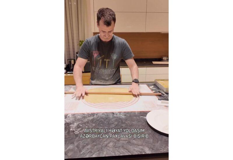 Австриец готовит азербайджанскую пахлаву