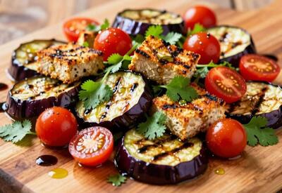 Салат с баклажанами и тофу стал популярным