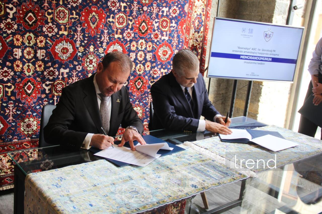 "Карабах" и "Азерхалча" подписали меморандум о сотрудничестве – будут созданы новые ковровые дизайны
