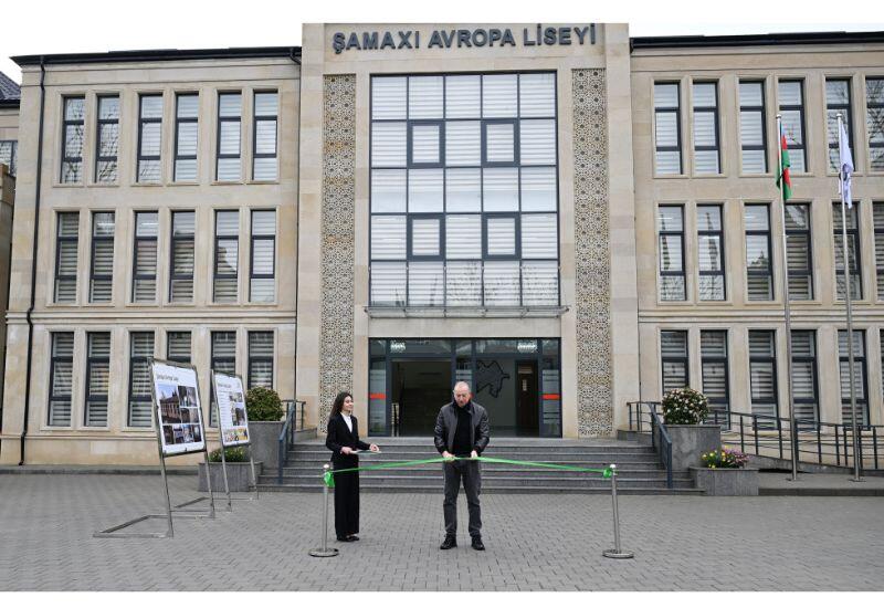 Prezident İlham Əliyev Şamaxı Avropa liseyinin yeni binasının açılışında iştirak edib