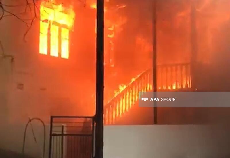 В Товузском районе загорелся частный дом