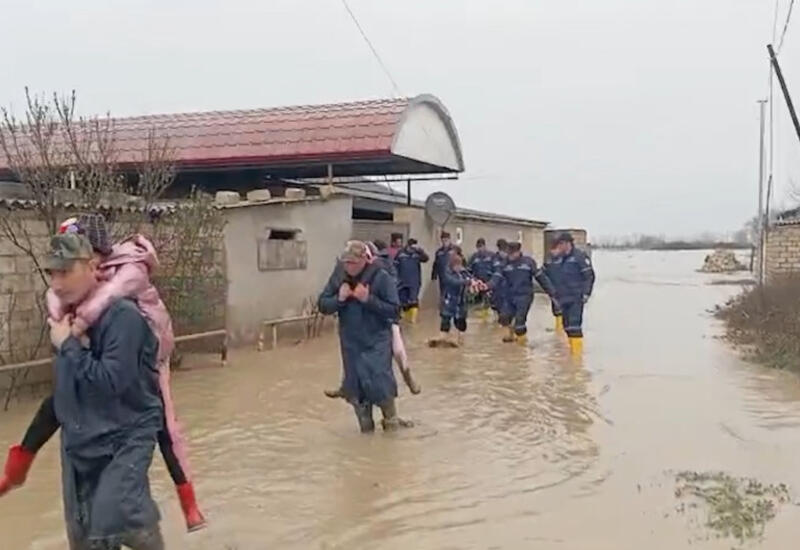 Xaçmazın Cığatay kəndində evlərini su basan 22 nəfər təxliyə edilib