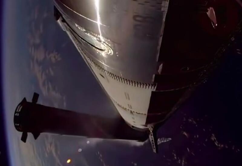 Уникальные кадры отделения ускорителей Super Heavy от корабля Starship