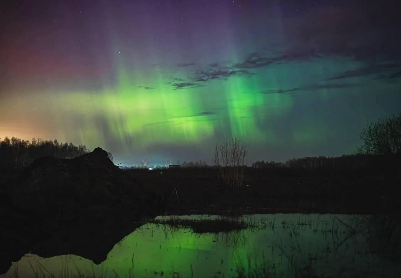 В России наблюдали северное сияние