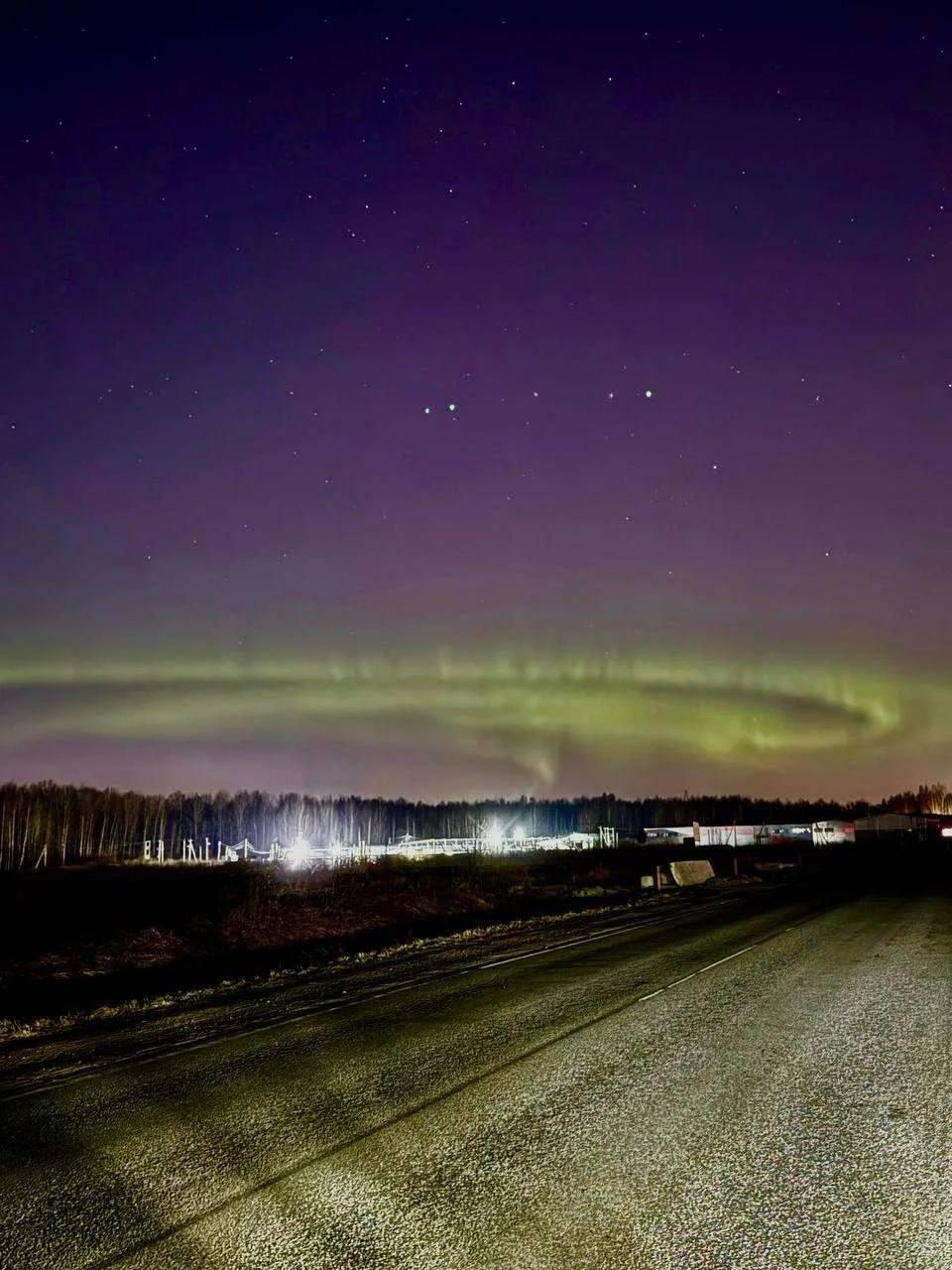 В России наблюдали северное сияние