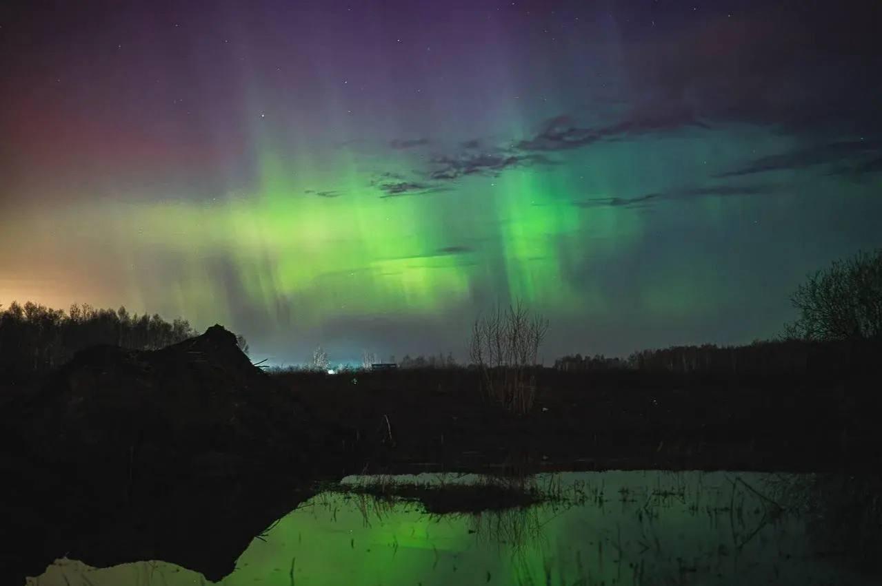 В России наблюдали северное сияние
