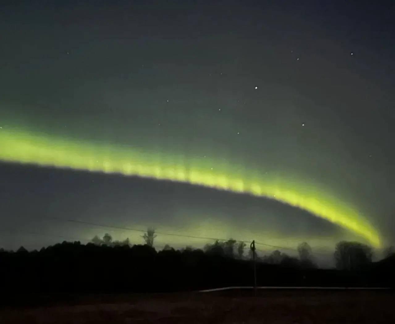 В России наблюдали северное сияние