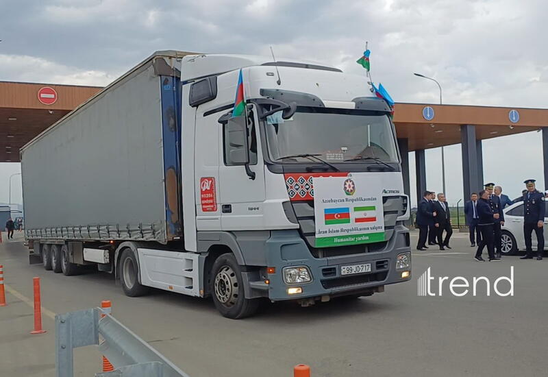 Növbəti humanitar yardımı daşıyan avtomobillər İran ərazisinə keçib