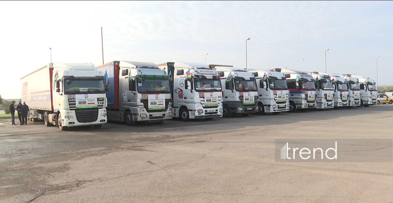 Növbəti humanitar yardımı daşıyan avtomobillər İran ərazisinə keçib