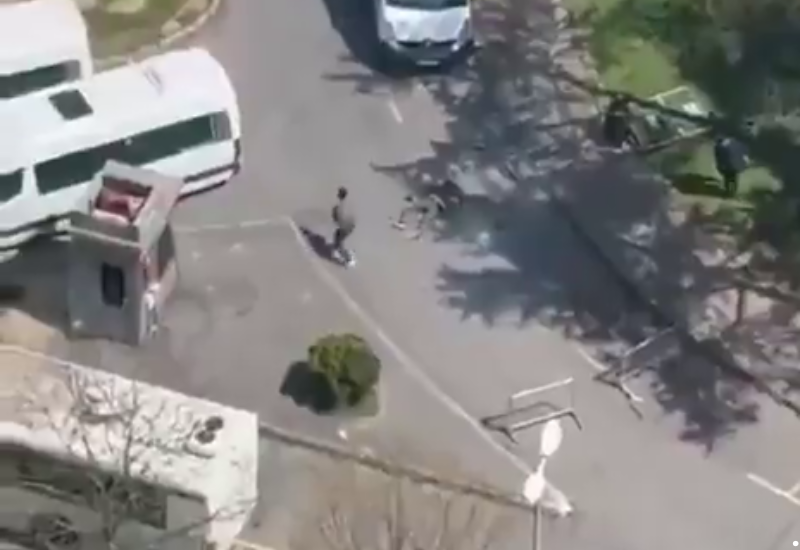 Момент нейтрализации виновников стрельбы у консульства Израиля в Стамбуле