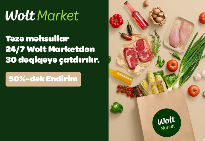 Скидки до 50% и доставка за 30 минут: Wolt Market расширяется в Азербайджане с фокусом на свежие продукты и еженедельные покупки