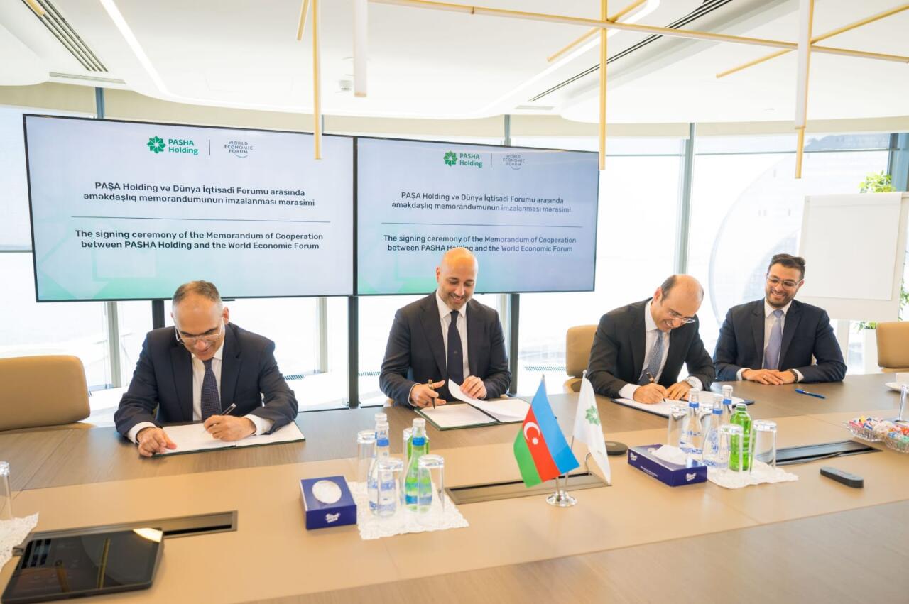 Состоялась церемония подписания Меморандума о сотрудничестве между компанией PASHA Holding и Всемирным Экономическим Форумом