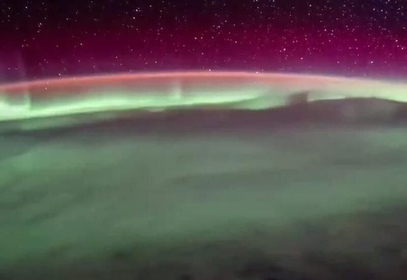 Северное сияние сняли из космоса