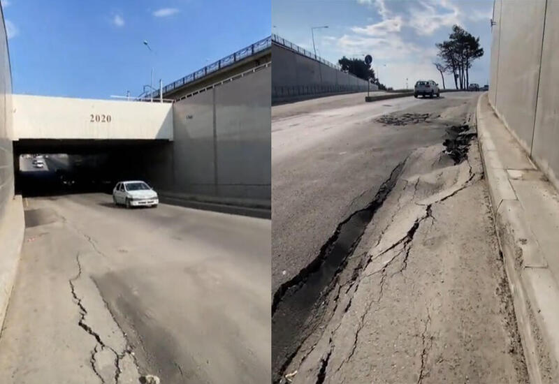 В одном из тоннелей в Баку просела дорога