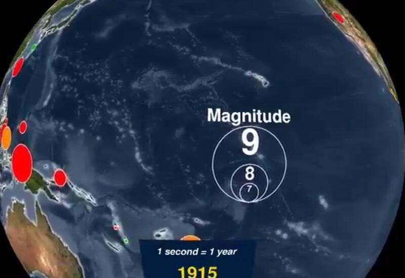 Ученые визуализировали сейсмическую активность за 100 лет