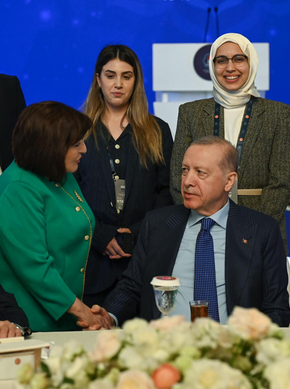 Sahibə Qafarova Türkiyə Prezidenti ilə görüşdə iştirak edib