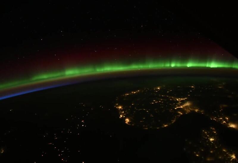 Северное сияние над Скандинавией