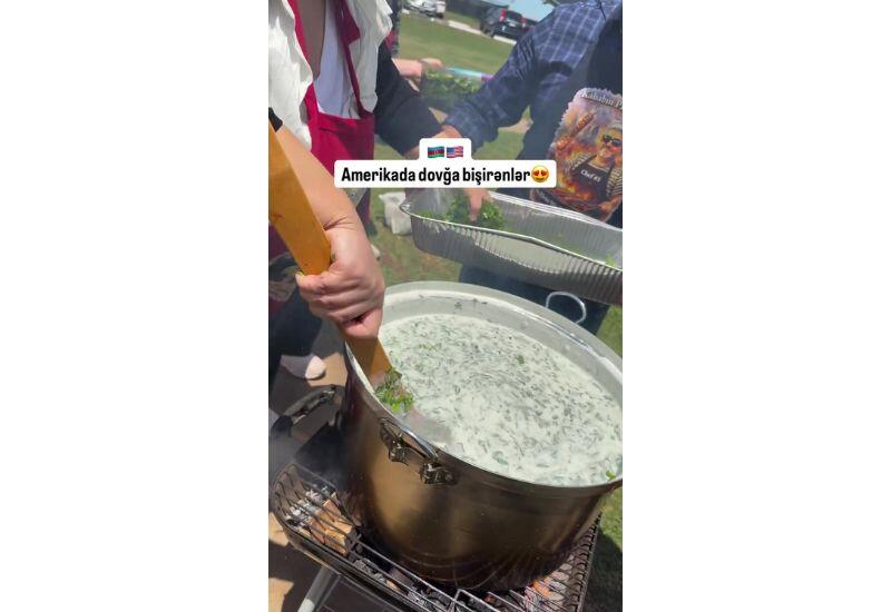 Когда азербайджанцы готовят в Америке довгу