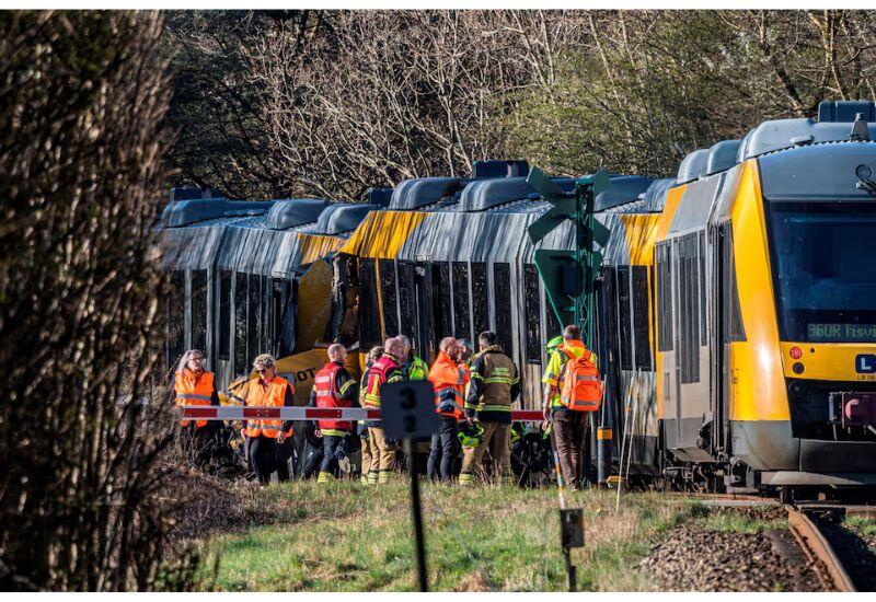 Два поезда столкнулись в Дании