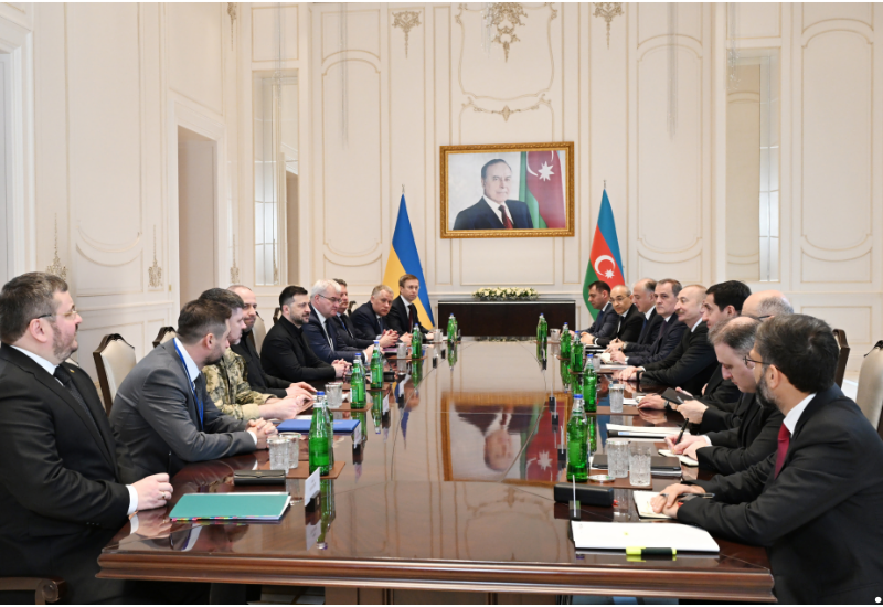 Qəbələdə Azərbaycan Prezidenti İlham Əliyevin Ukrayna Prezidenti ilə təkbətək və geniş tərkibdə görüşü olub