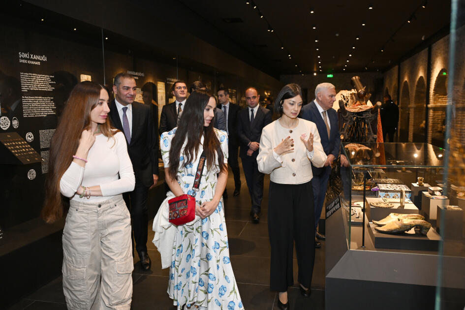 Лейла Алиева и Арзу Алиева приняли участие в открытии после восстановления историко-архитектурных памятников в Шеки