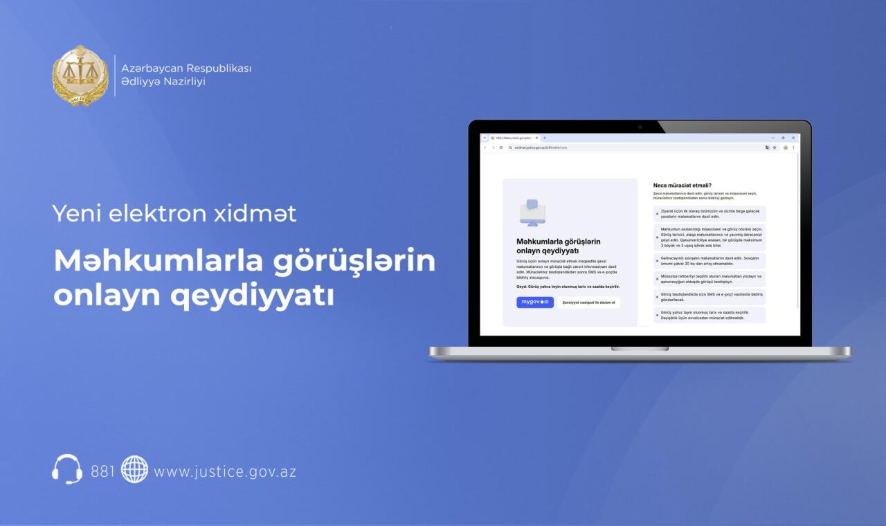 Məhkumlarla görüşlərin onlayn qeydiyyatı mümkün olacaq