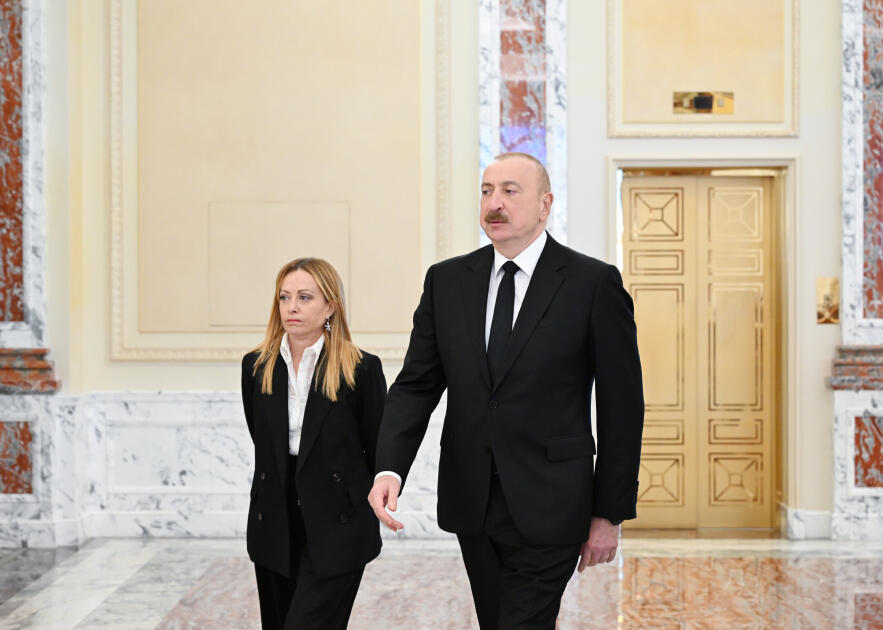 Состоялась встреча Президента Ильхама Алиева с Председателем Совета министров Италии Джорджей Мелони в формате «один на один»