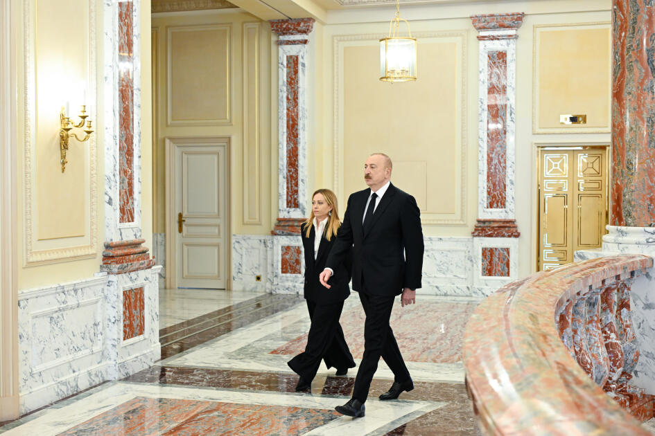 Состоялась встреча Президента Ильхама Алиева с Председателем Совета министров Италии Джорджей Мелони в формате «один на один»