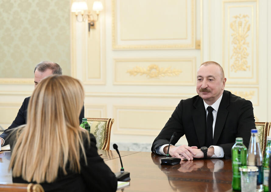 Состоялась встреча Президента Ильхама Алиева с Председателем Совета министров Италии Джорджей Мелони в расширенном составе