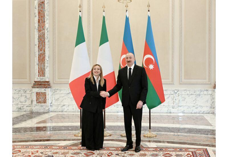 Состоялась встреча Президента Ильхама Алиева с Председателем Совета министров Италии Джорджей Мелони в формате «один на один»