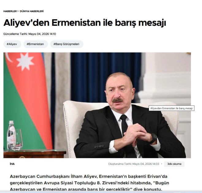 Мировая пресса продолжает освещать выступление Президента Ильхама Алиева на Саммите Европейского политического сообщества