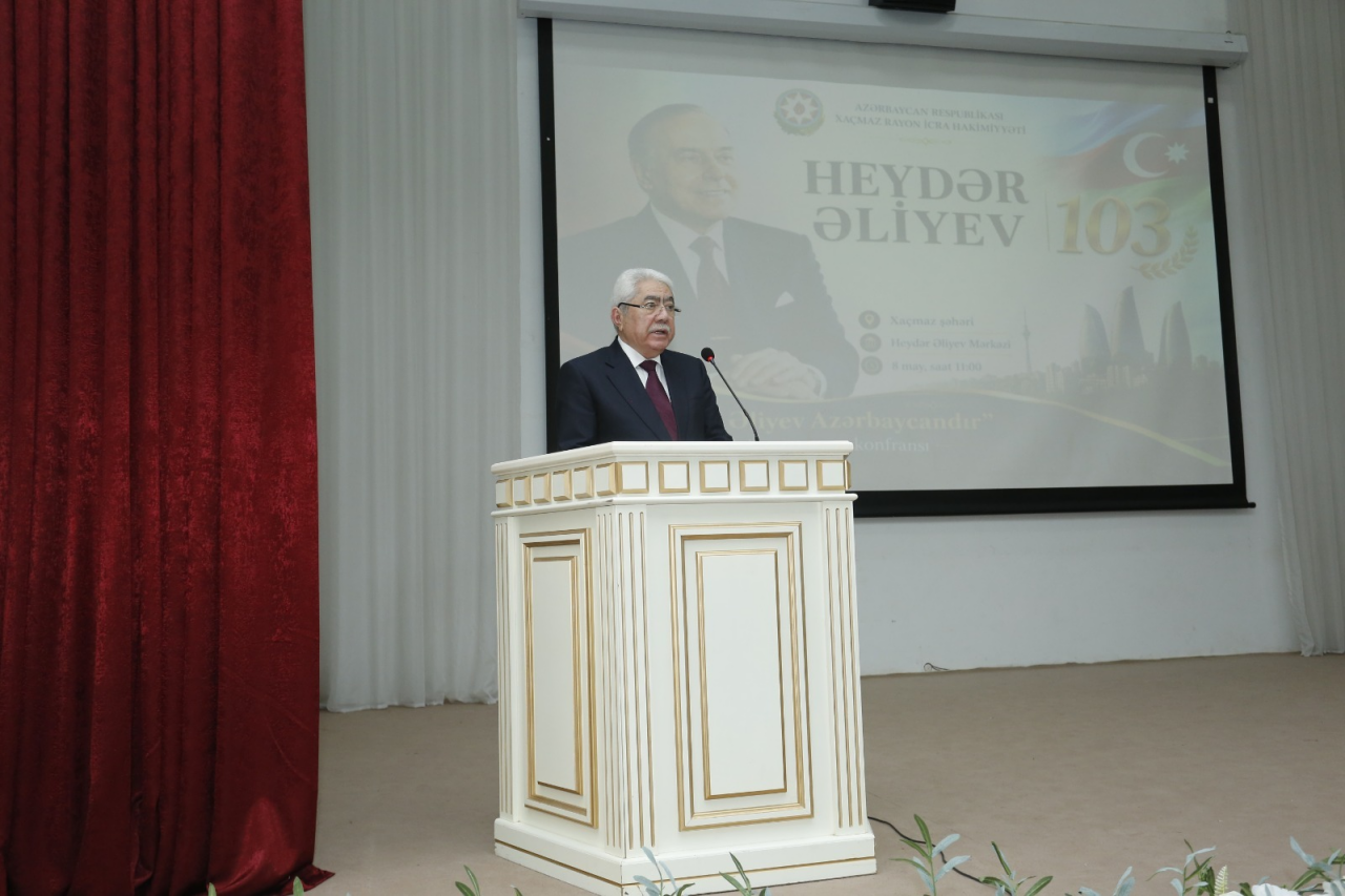 Xaçmaz rayonunda Ümummilli Lider Heydər Əliyevin 103-cü ildönümünə həsr olunmuş konfrans keçirilib