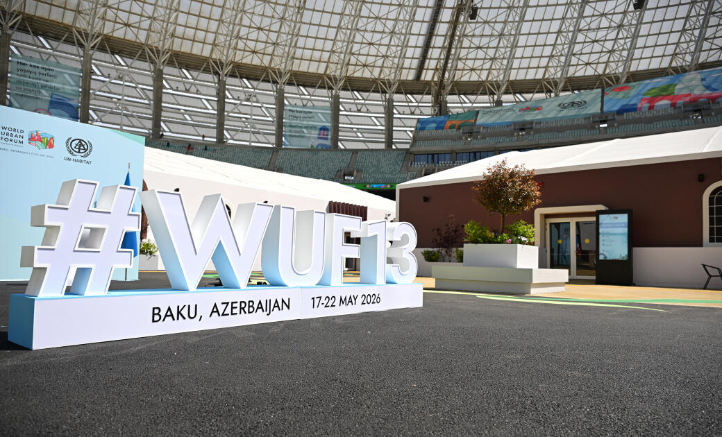Prezident İlham Əliyev Bakı Olimpiya Stadionunun ərazisində WUF13 ilə bağlı görülən işlərlə tanış olub