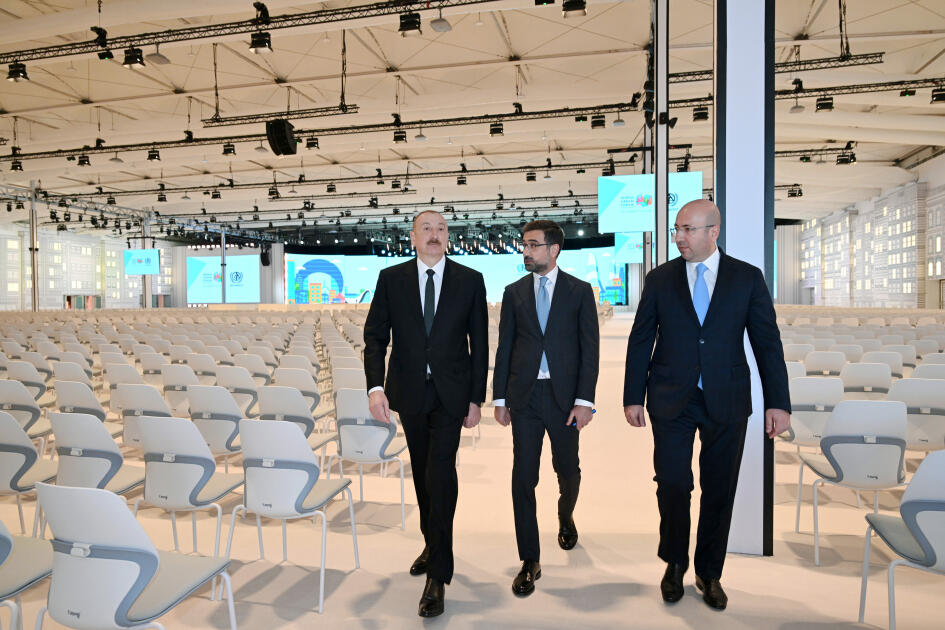 Prezident İlham Əliyev Bakı Olimpiya Stadionunun ərazisində WUF13 ilə bağlı görülən işlərlə tanış olub