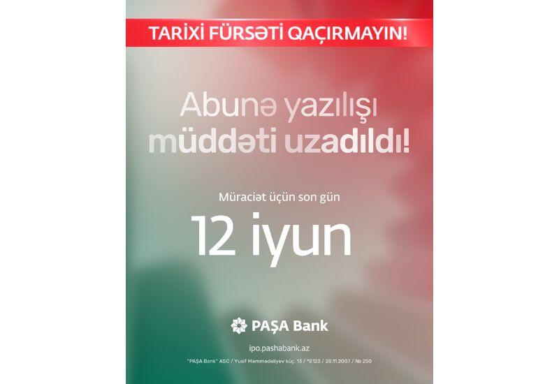 PASHA Bank продлил срок подписки на акции в рамках Первичного публичного размещения акций