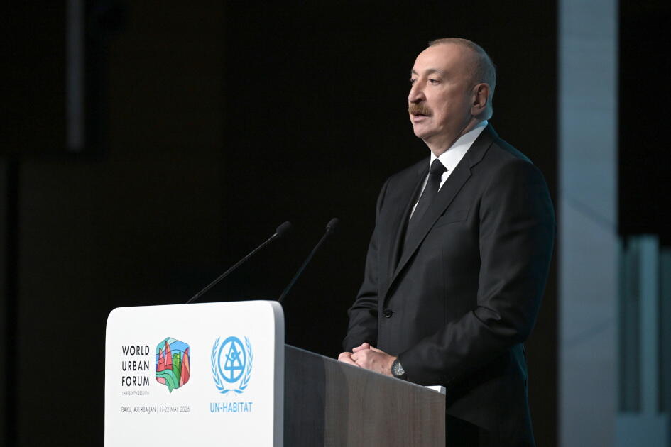 Prezident İlham Əliyev və Birinci xanım Mehriban Əliyeva Ümumdünya Şəhərsalma Forumunun 13-cü Sessiyasının açılış mərasimində iştirak ediblər