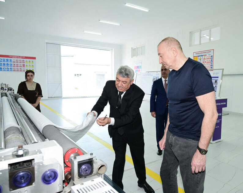 Prezident İlham Əliyev Xocalı şəhərində “Qarabağ Tekstil Evi” MMC-nin açılışında iştirak edib
