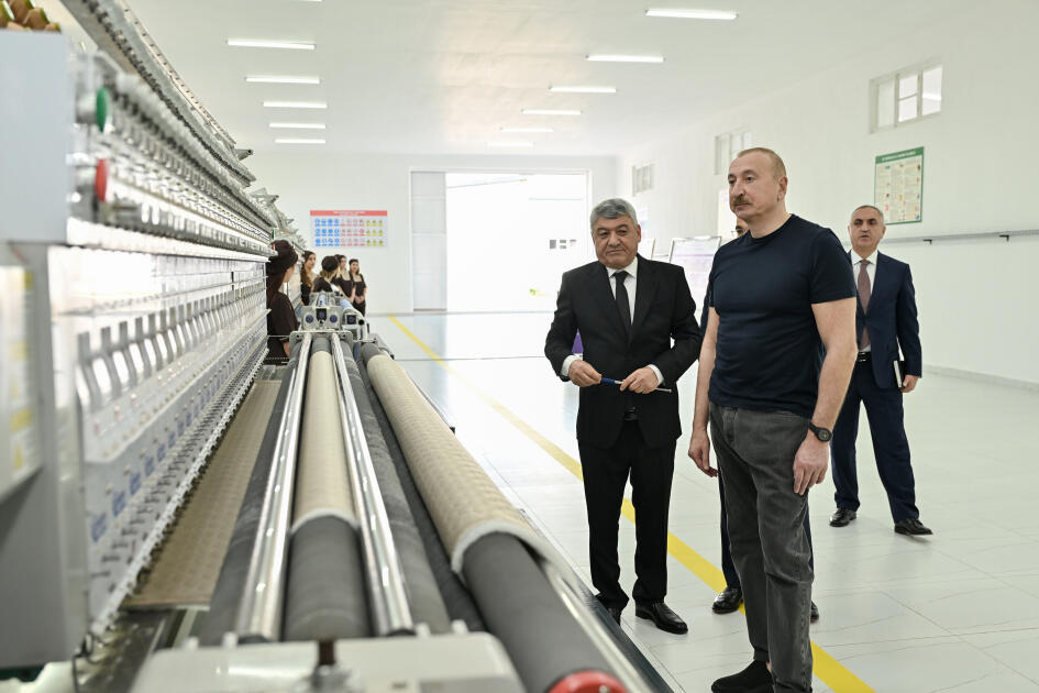 Prezident İlham Əliyev Xocalı şəhərində “Qarabağ Tekstil Evi” MMC-nin açılışında iştirak edib