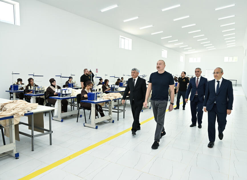 Prezident İlham Əliyev Xocalı şəhərində “Qarabağ Tekstil Evi” MMC-nin açılışında iştirak edib