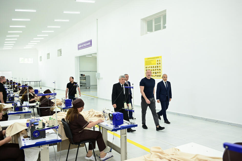 Prezident İlham Əliyev Xocalı şəhərində “Qarabağ Tekstil Evi” MMC-nin açılışında iştirak edib