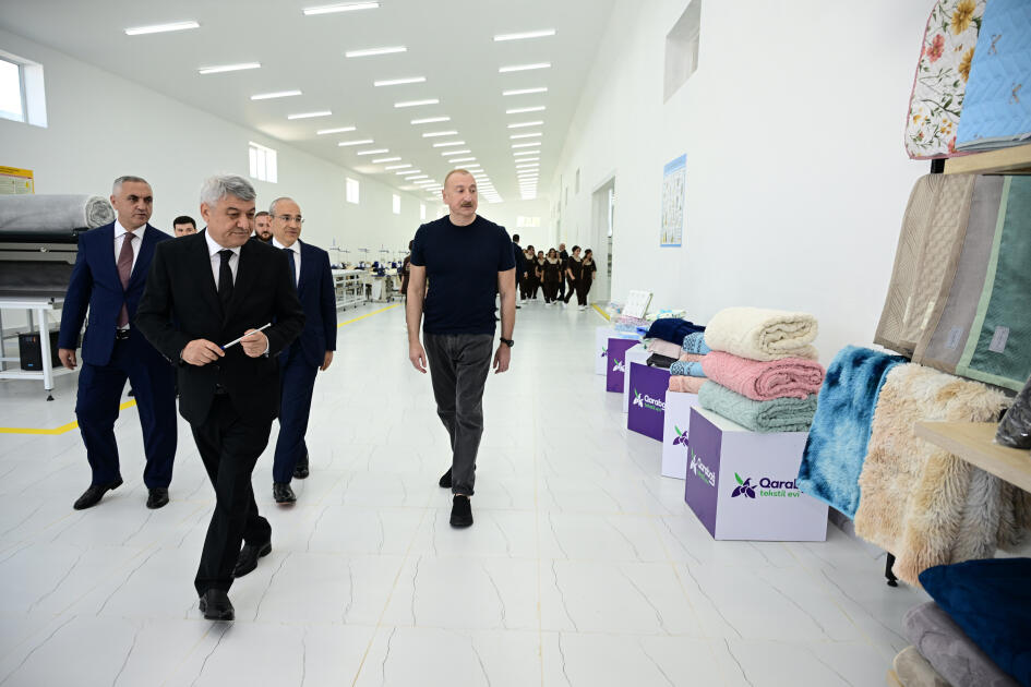 Prezident İlham Əliyev Xocalı şəhərində “Qarabağ Tekstil Evi” MMC-nin açılışında iştirak edib