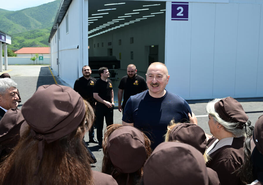 Prezident İlham Əliyev Xocalı şəhərində “Qarabağ Tekstil Evi” MMC-nin açılışında iştirak edib