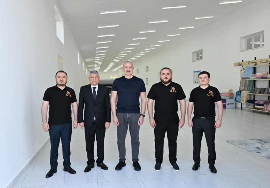 Prezident İlham Əliyev Xocalı şəhərində “Qarabağ Tekstil Evi” MMC-nin açılışında iştirak edib