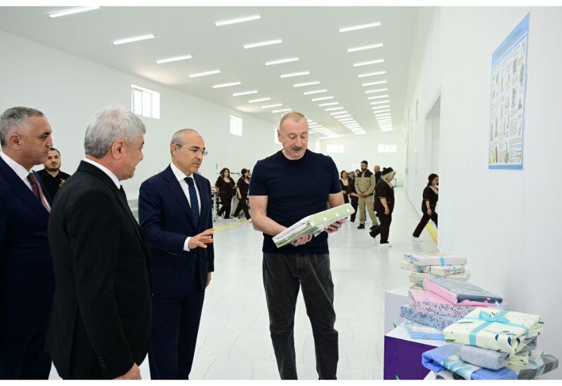 Prezident İlham Əliyev Xocalı şəhərində “Qarabağ Tekstil Evi” MMC-nin açılışında iştirak edib