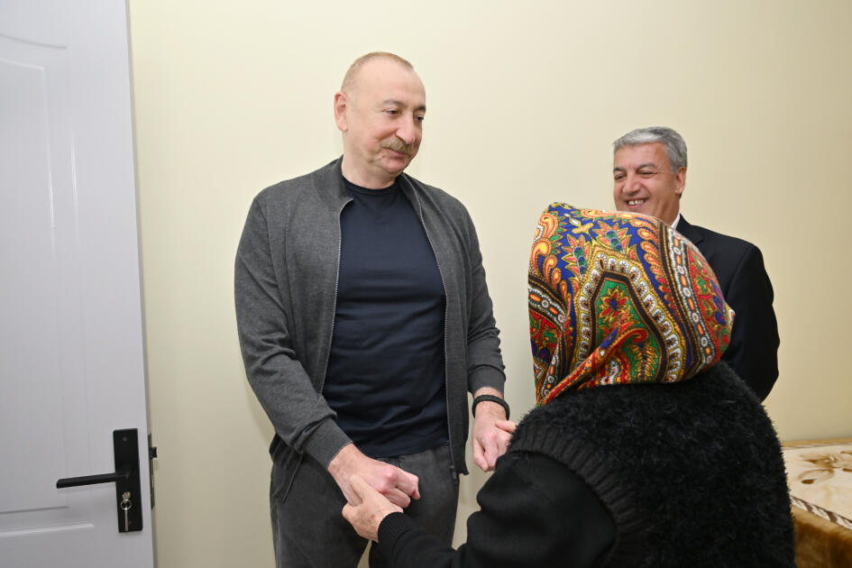 Президент Ильхам Алиев ознакомился с работами, проводимыми в селе Бёюк Галадереси Шушинского района, встретился с жителями