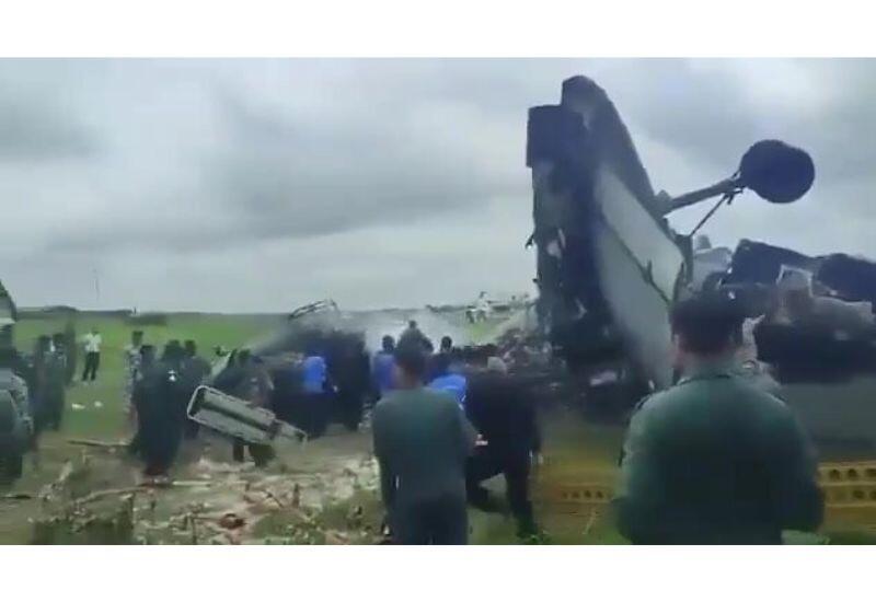 В Индии разбился военно-транспортный самолет