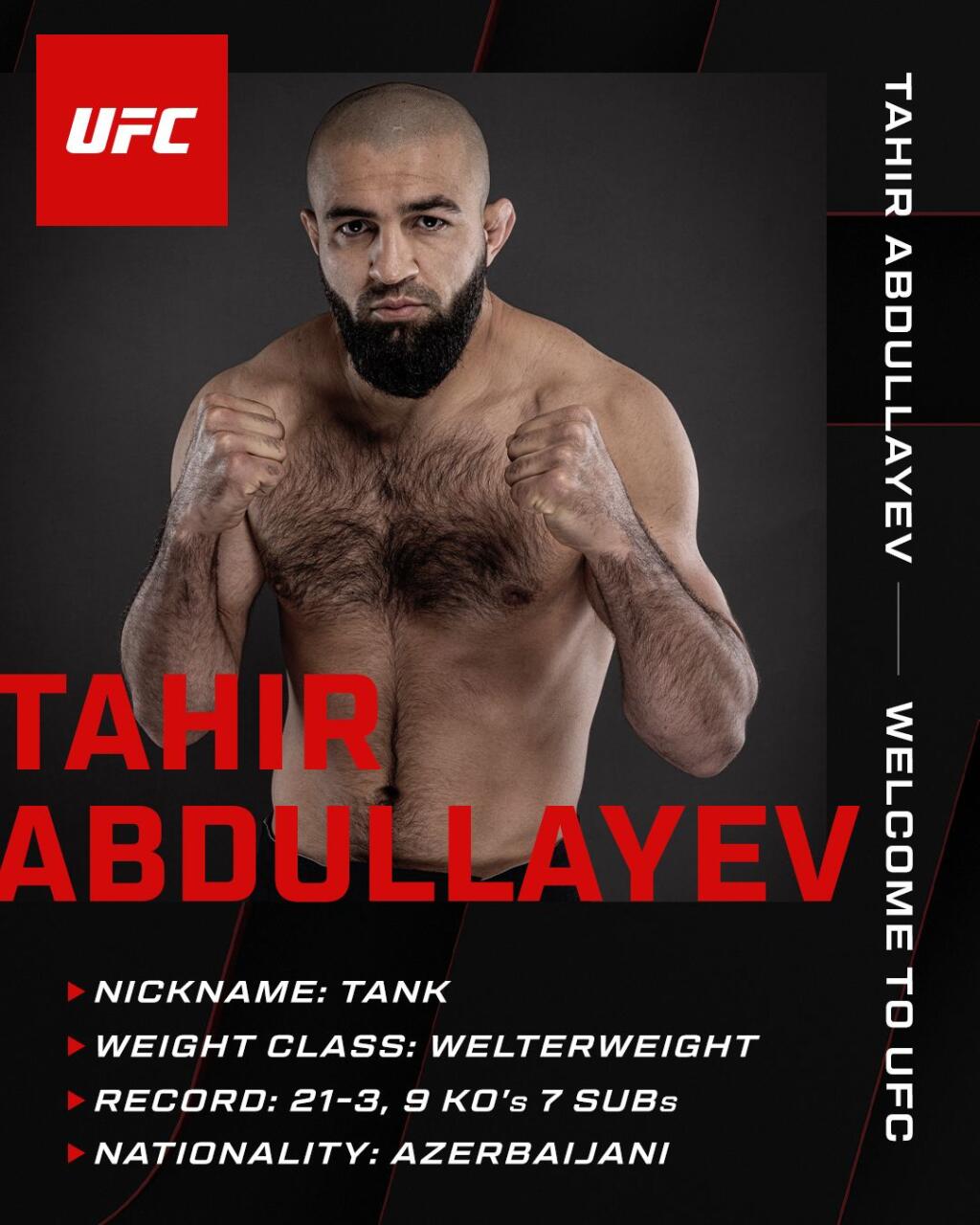 Азербайджанский "Танк" выступит на турнире UFC в Баку