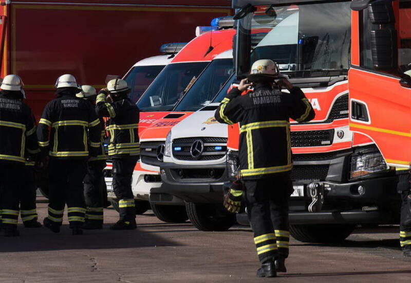 Сильный пожар в отеле в Гамбурге,