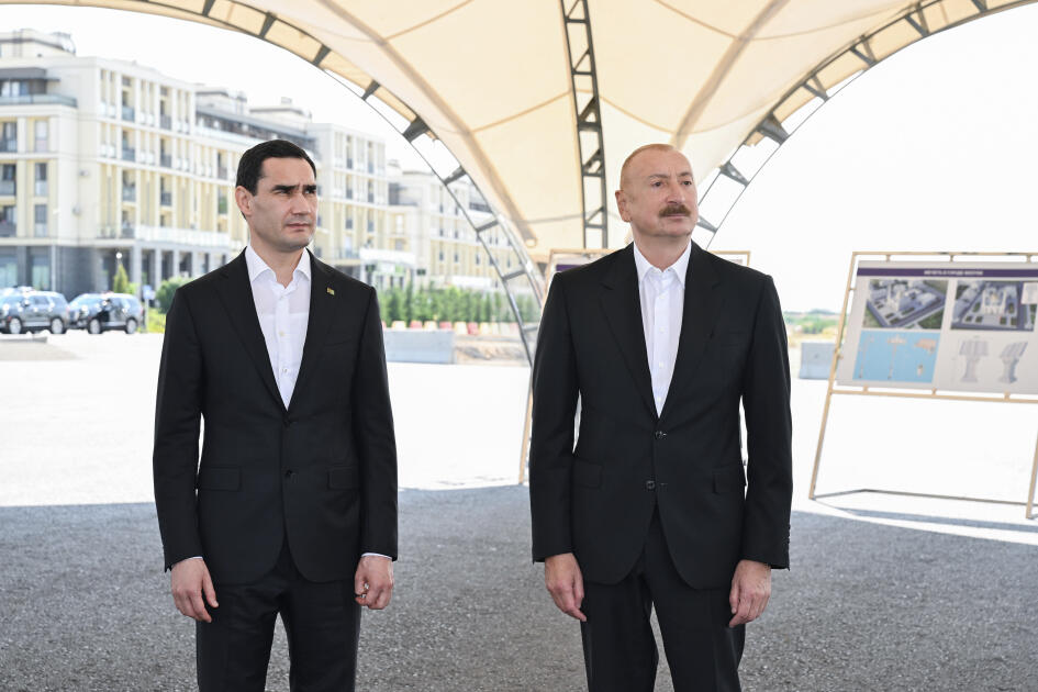 Президент Ильхам Алиев и Президент Сердар Бердымухамедов посмотрели разрушенные места города Физули